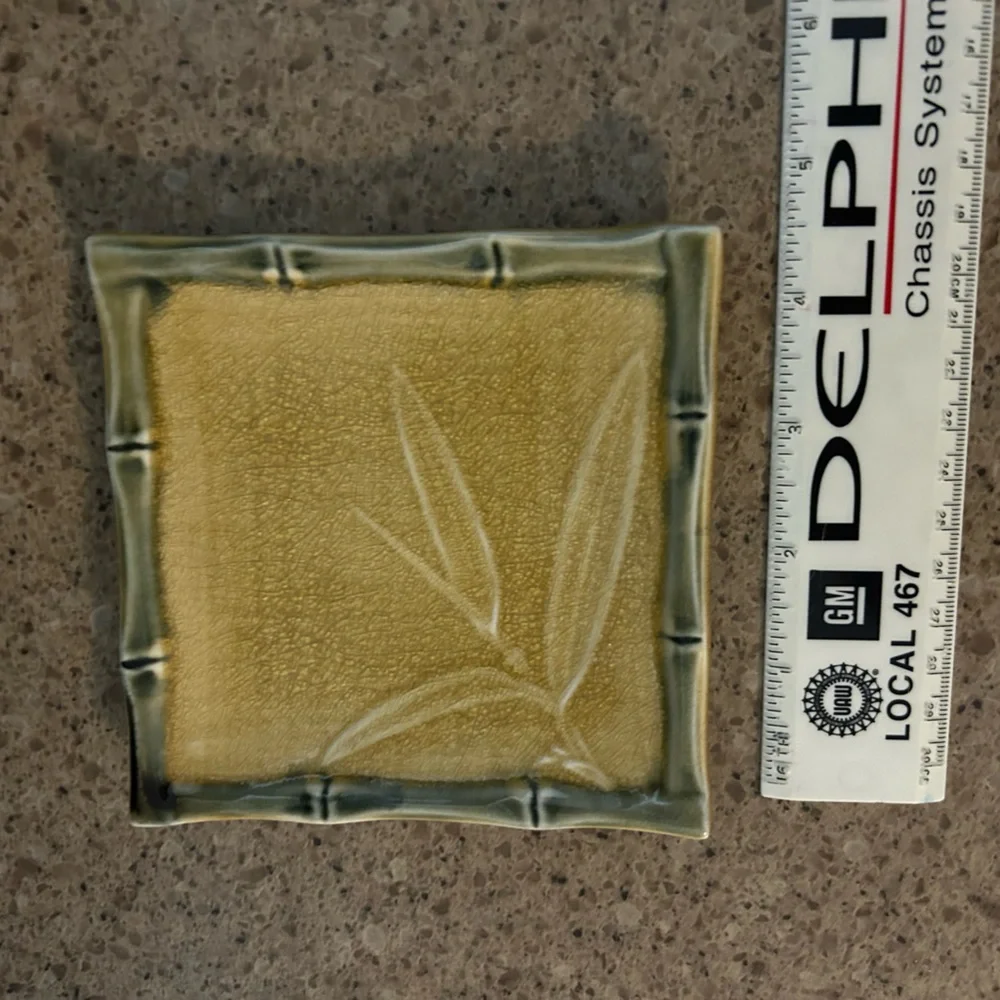 Bamboo Design Square Soap Dish